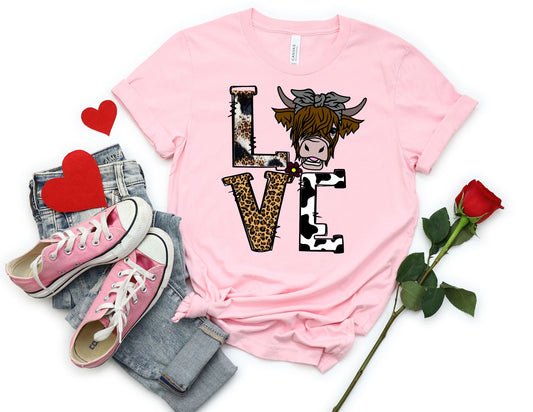 Love Highland Cow Shirt - Valentines Day Shirt