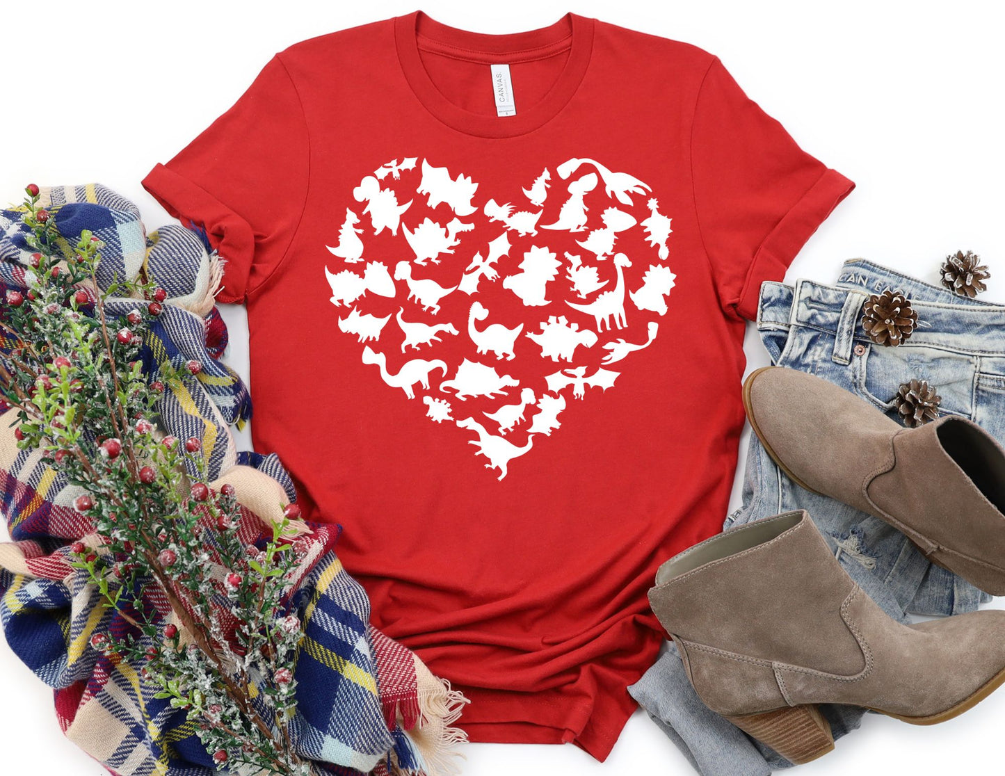 Dinosaur Heart Shirt - Valentines Day Shirt