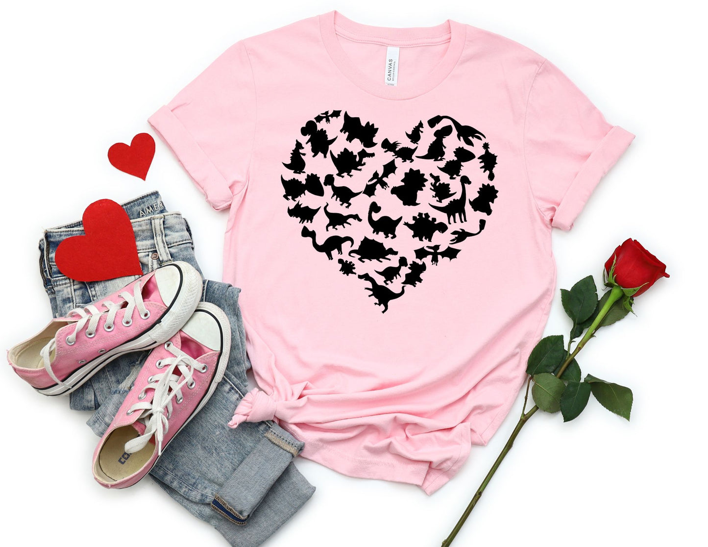 Dinosaur Heart Shirt - Valentines Day Shirt