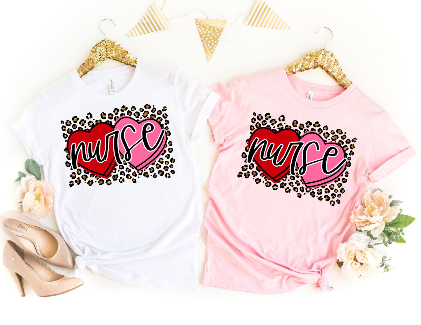 Leopard Nurse Valentine Shirt - Valentine Nurse Shirt