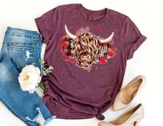 Highland Cow Valentines Shirt - Valentines Day Shirt