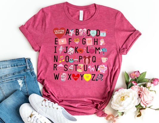 Alphabet Valentine Shirt - Valentine Teacher Shirt