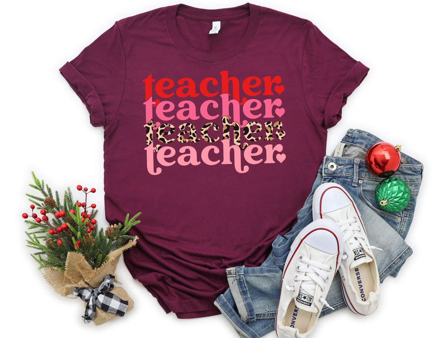 Teacher Valentine Leopard Shirt - Valentine Teacher Shirt