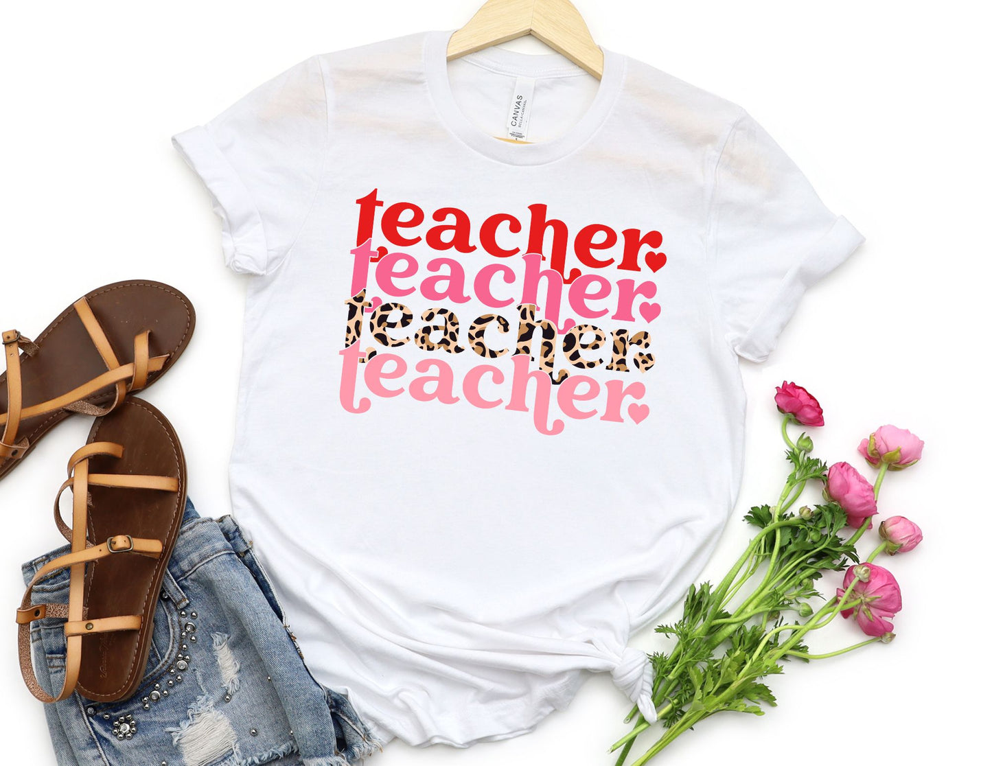 Teacher Valentine Leopard Shirt - Valentine Teacher Shirt