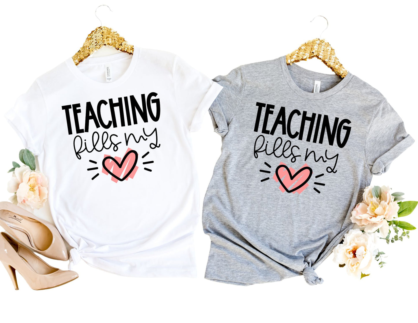 Teaching Fills my Heart Shirt - Valentine Teacher Shirt