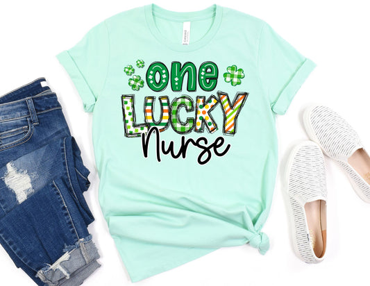 One Lucky Nurse Design 2 Shirt - Nurse St Patricks Day Shirt