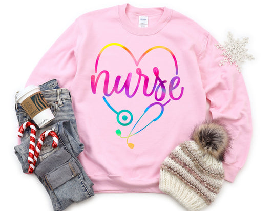 Colorful Nurse Stethoscope Sweatshirt - Nurse Sweatshirt