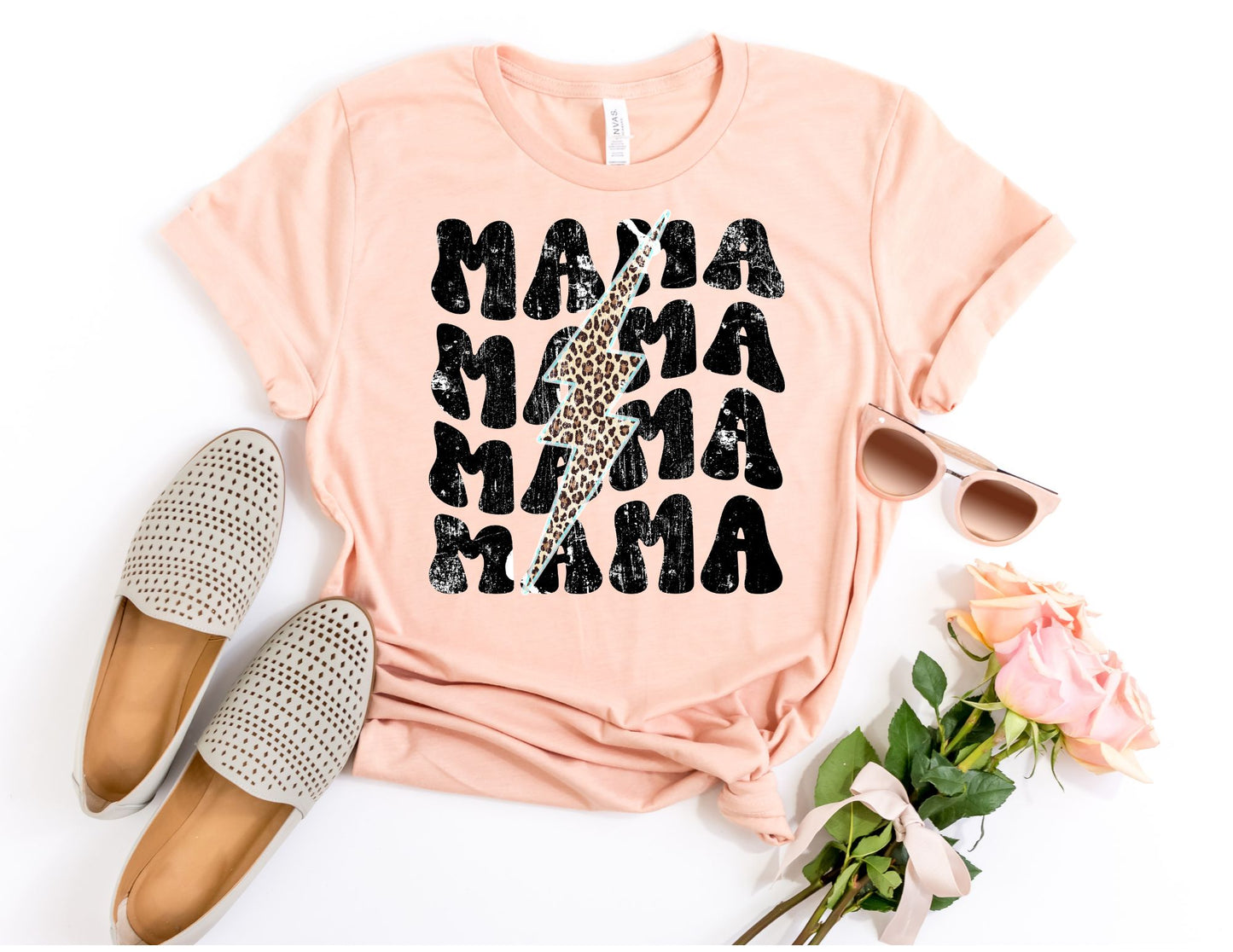 Retro Mama Leopard Shirt - Mom Shirt