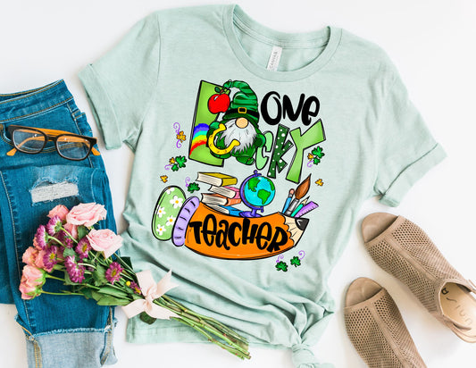 One Lucky Teacher Gnome Shirt - St Patricks Day Teacher Shirt