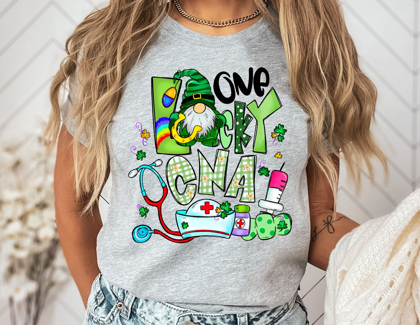 One Lucky CNA Gnome Shirt - St Patricks Day CNA Shirt