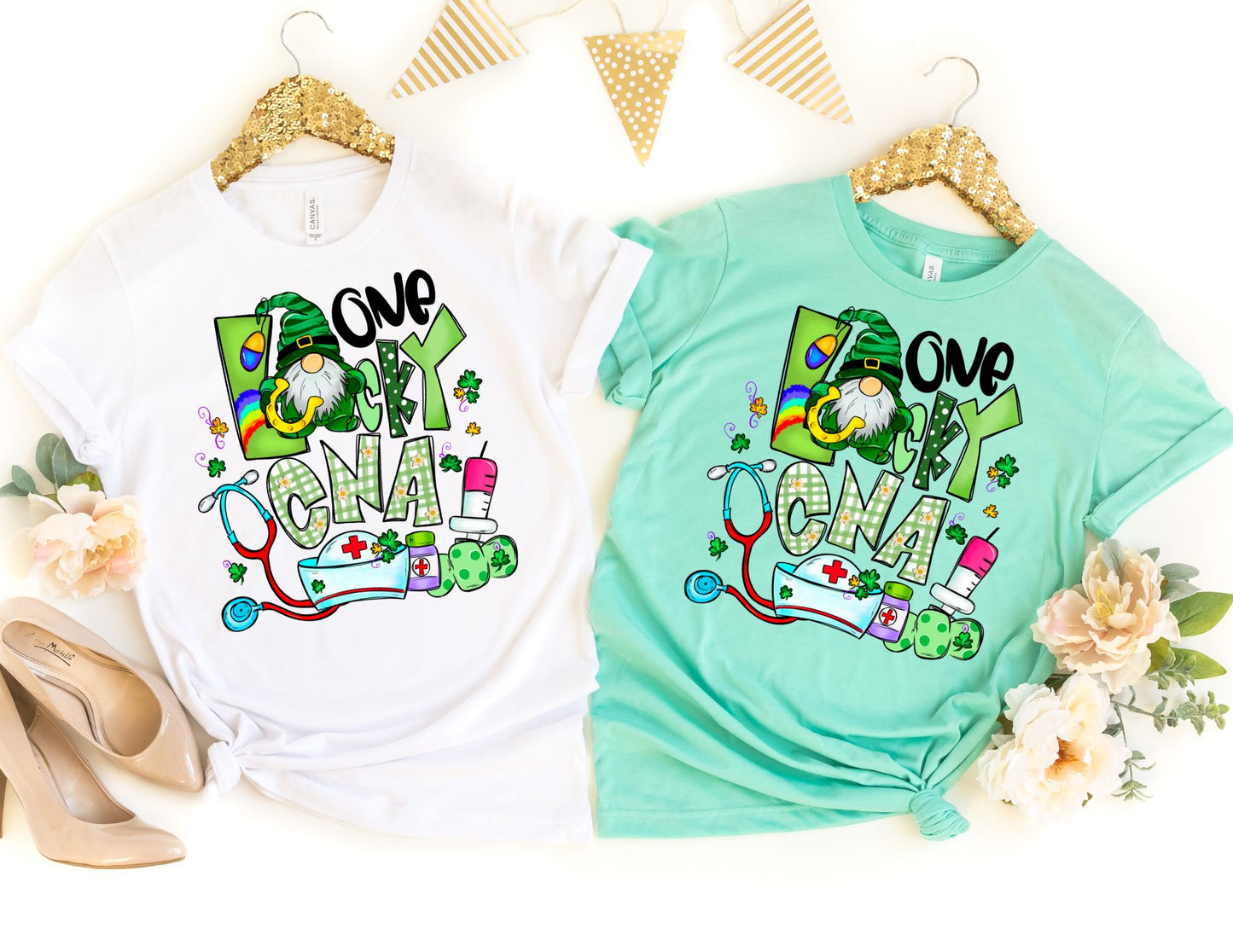 One Lucky CNA Gnome Shirt - St Patricks Day CNA Shirt