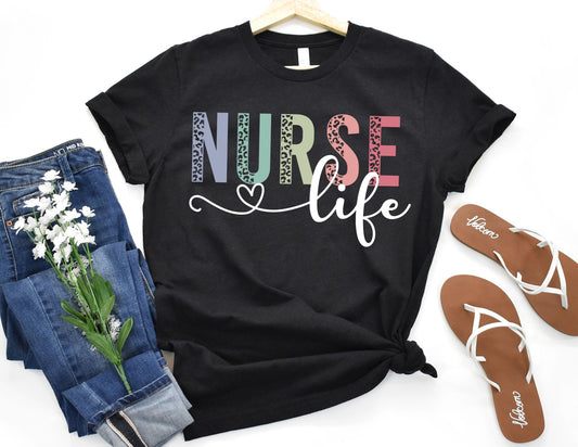 Leopard Nurse Life Shirt - Nurse Shirt