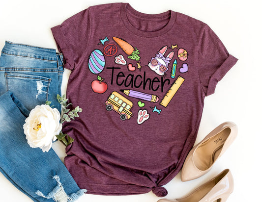 Teacher Easter Heart Shirt - Easter Teacher Shirt