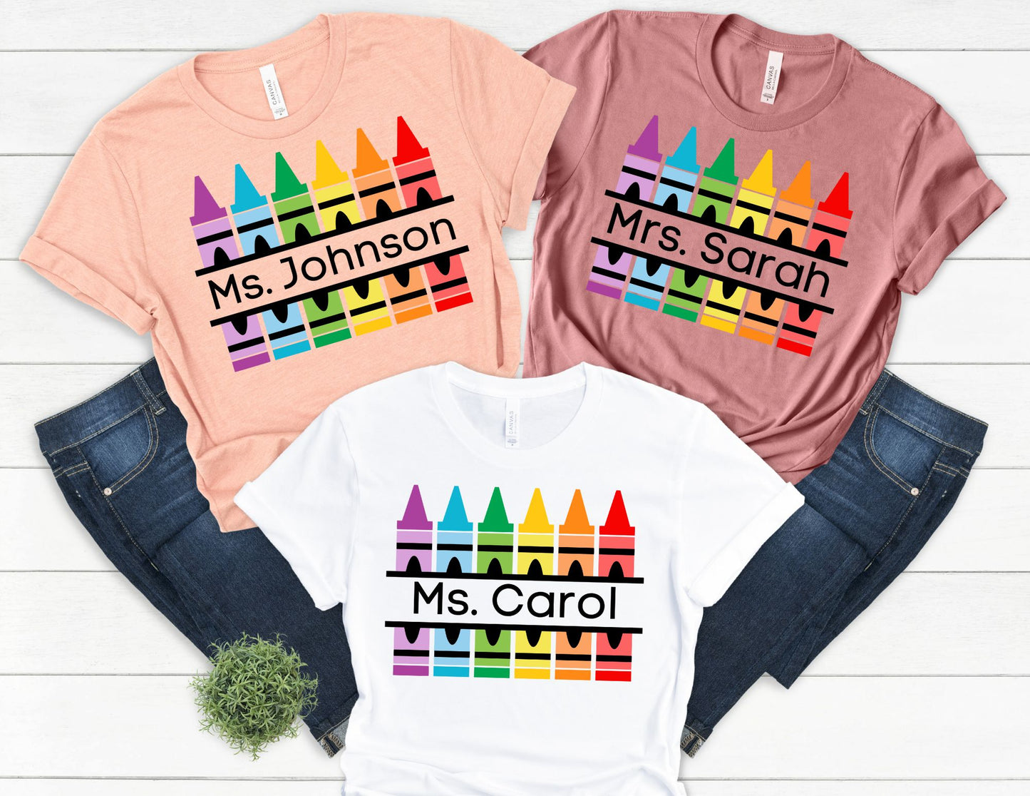 Custom Crayon Teacher Shirt - Teacher Shirt