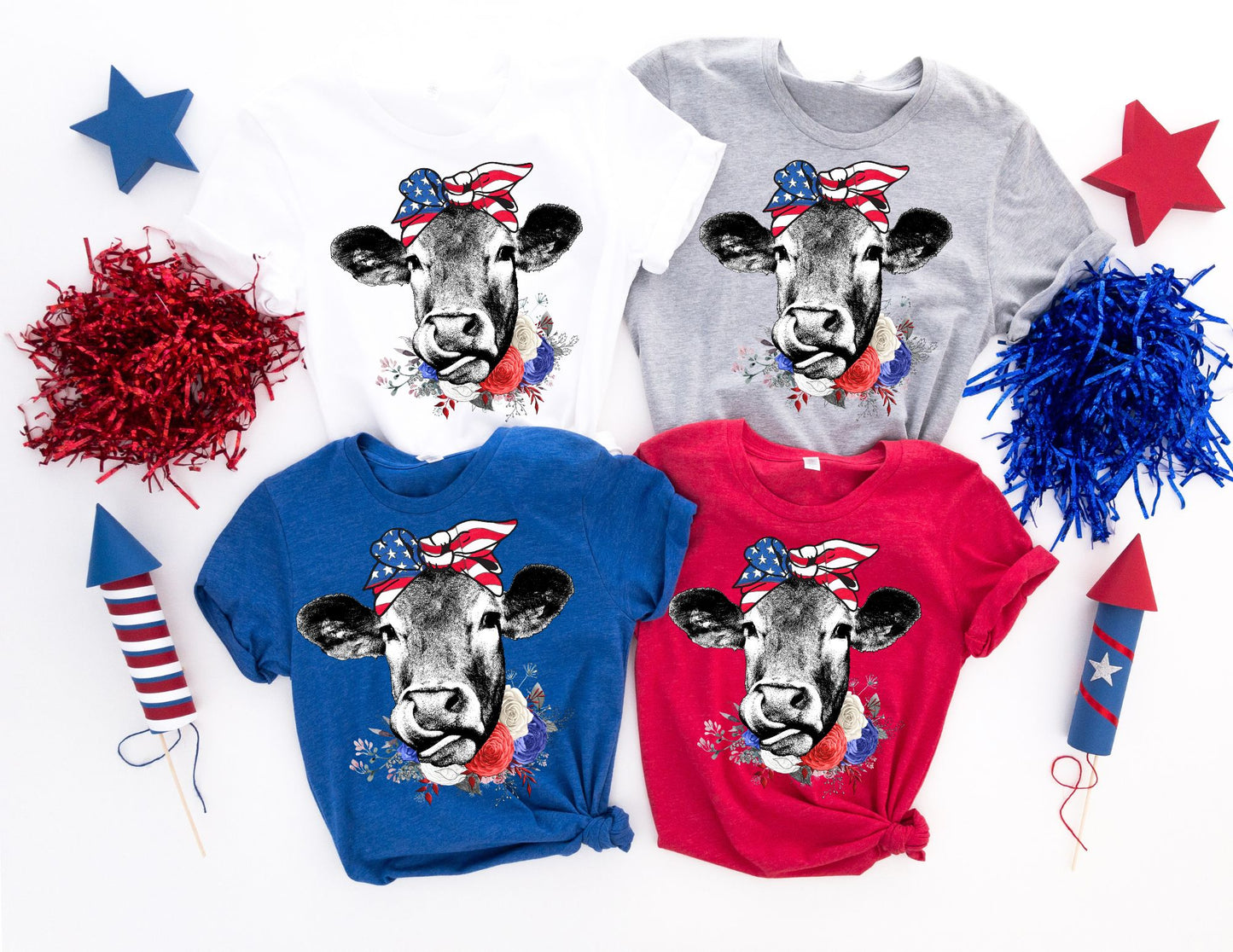 Patriotic Cow Shirt - 4th of July Shirt