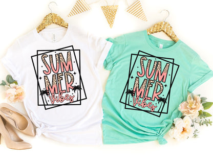 Summer Vibes Palm Trees Shirt - Summer Shirt