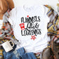 Flannels Lattes and Leggings - Christmas T-Shirt