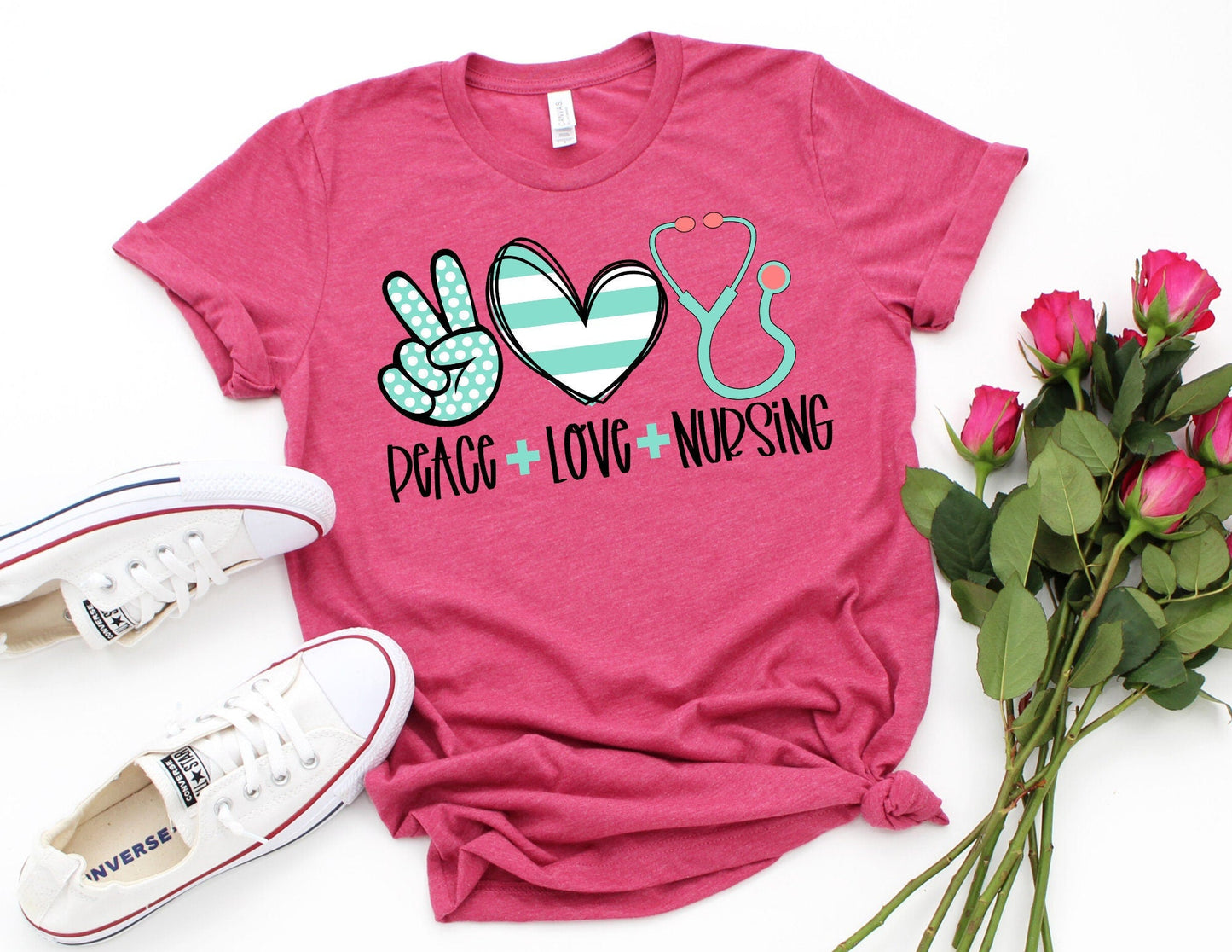 Peace Love Nursing Shirt Image 2 - Nurse Shirt