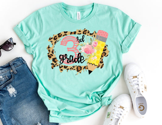 Third Grade Leopard Shirt - Teacher Shirt