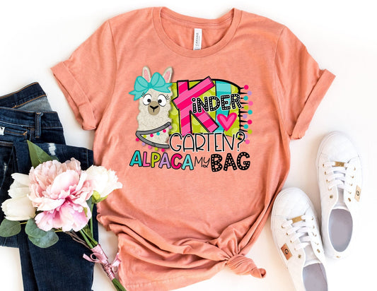 Kindergarten Alpaca My Bag Shirt - Teacher Shirt