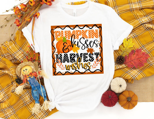 Pumpkin Kisses and Harvest Wishes Shirt - Fall Shirt