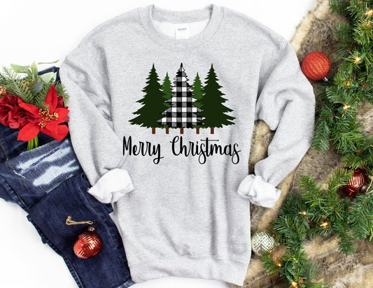 Merry Christmas Tree Sweatshirt - Christmas Sweatshirt