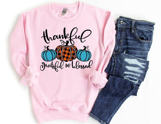 Grateful Thankful and Blessed Sweatshirt - Fall Sweatshirt