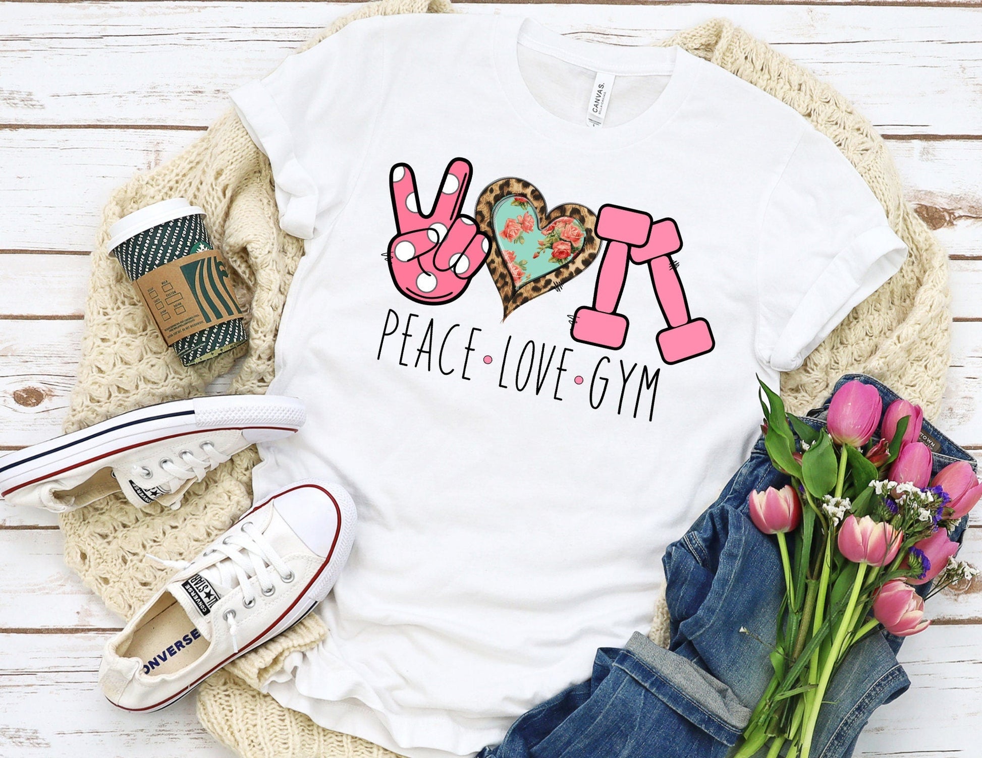 Peace Love Gym Shirt - Workout Shirt – TheDaveyBoutique