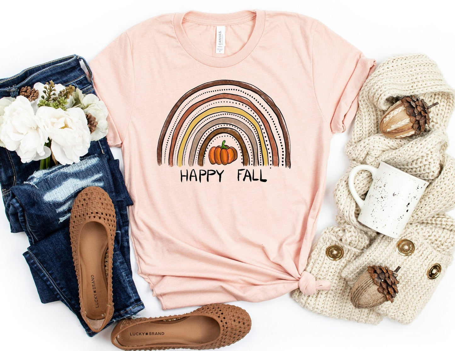 Happy Fall Rainbow Shirt - Fall Leopard Shirt