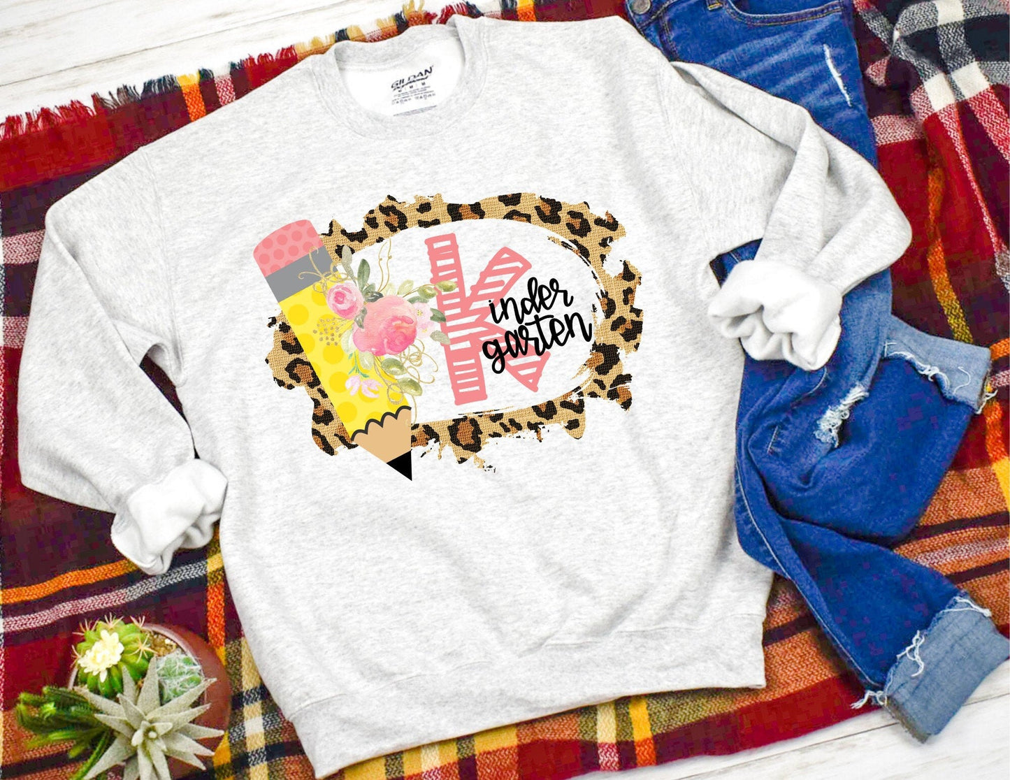 Kindergarten Leopard Sweatshirt - Teacher Sweatshirt