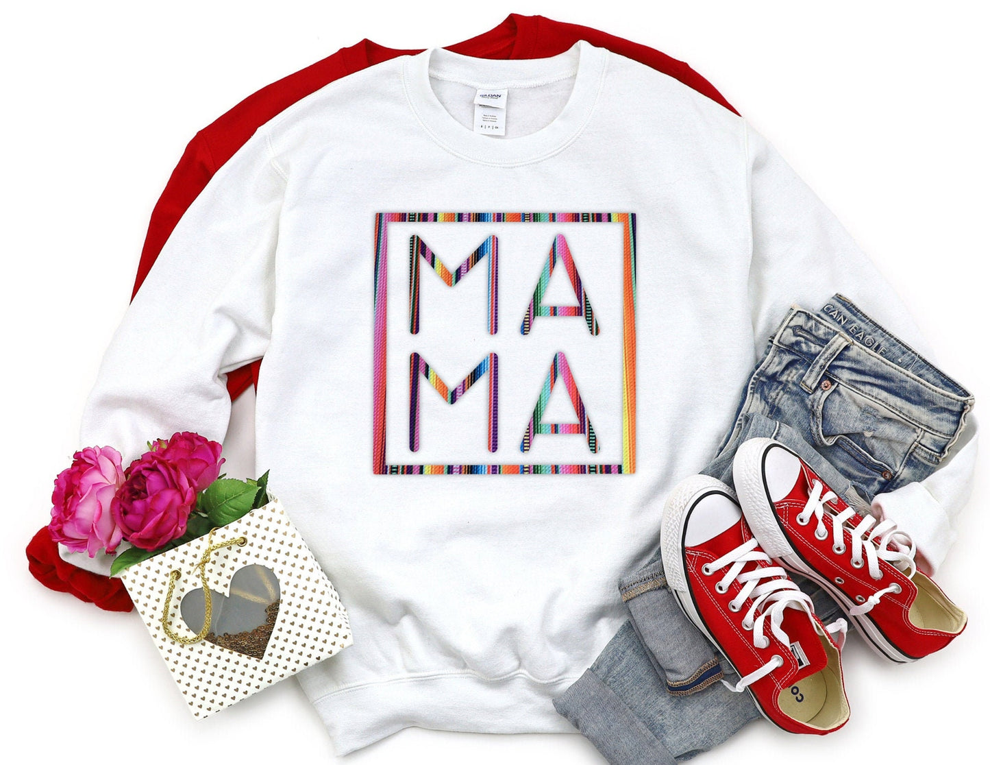 Mama Aztec Square Sweatshirt - Mom Sweatshirt