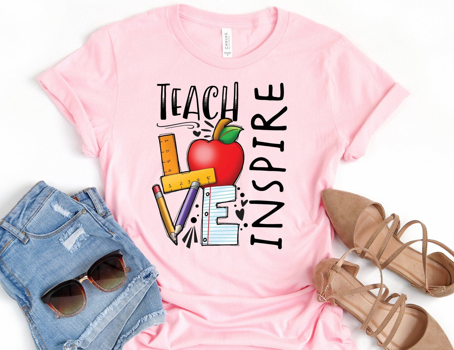 Teach Love Inspire Full Color Shirt - Teacher Shirt