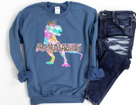 Watercolor Mamasaurus Sweatshirt - Mom Sweatshirt