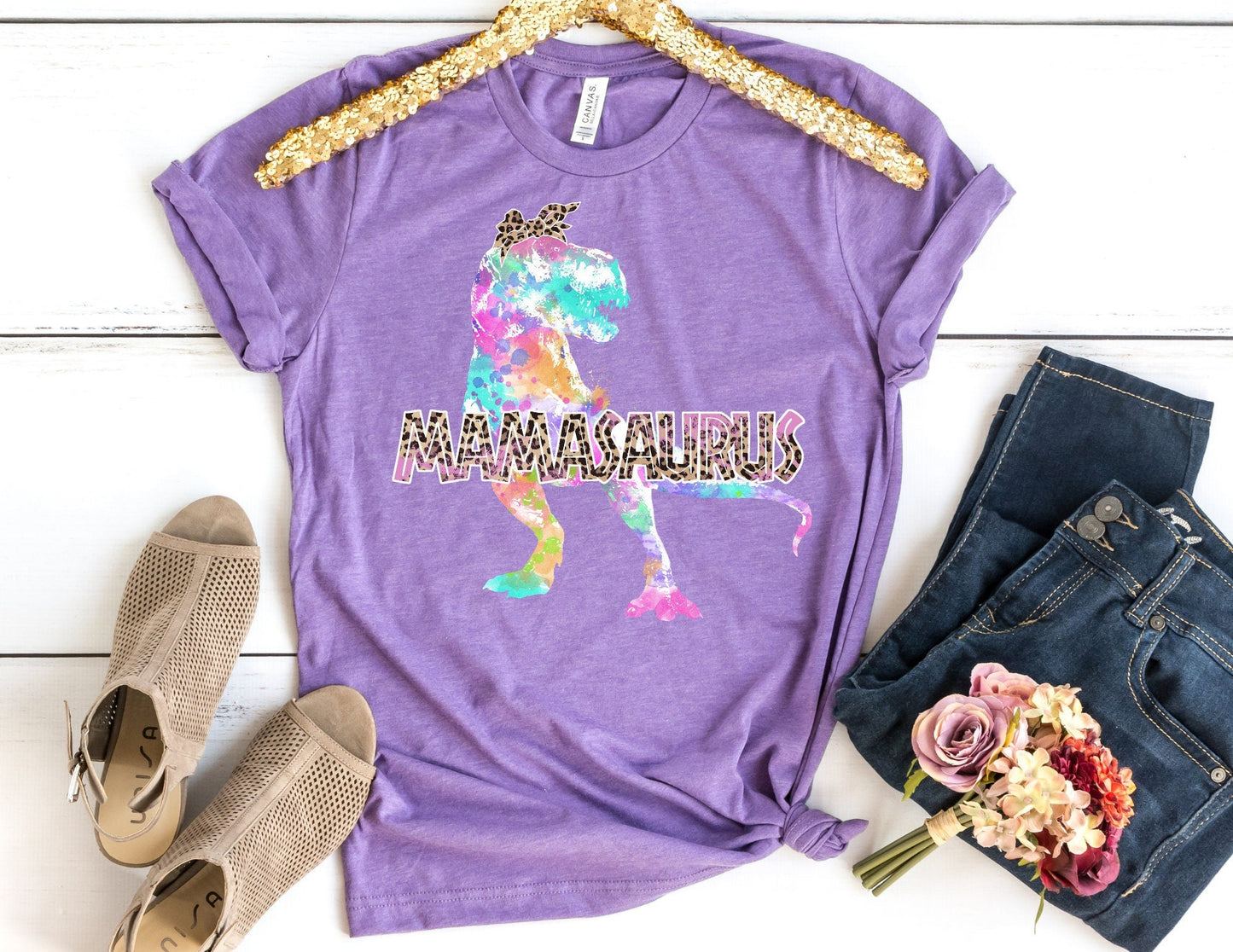 Watercolor Mamasaurus Shirt - Mom Shirt