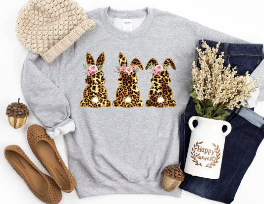 Leopard Bunny Sweatshirt - Easter Sweatshirt