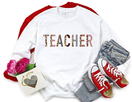 Teacher Leopard Sweatshirt - Teacher Sweatshirt