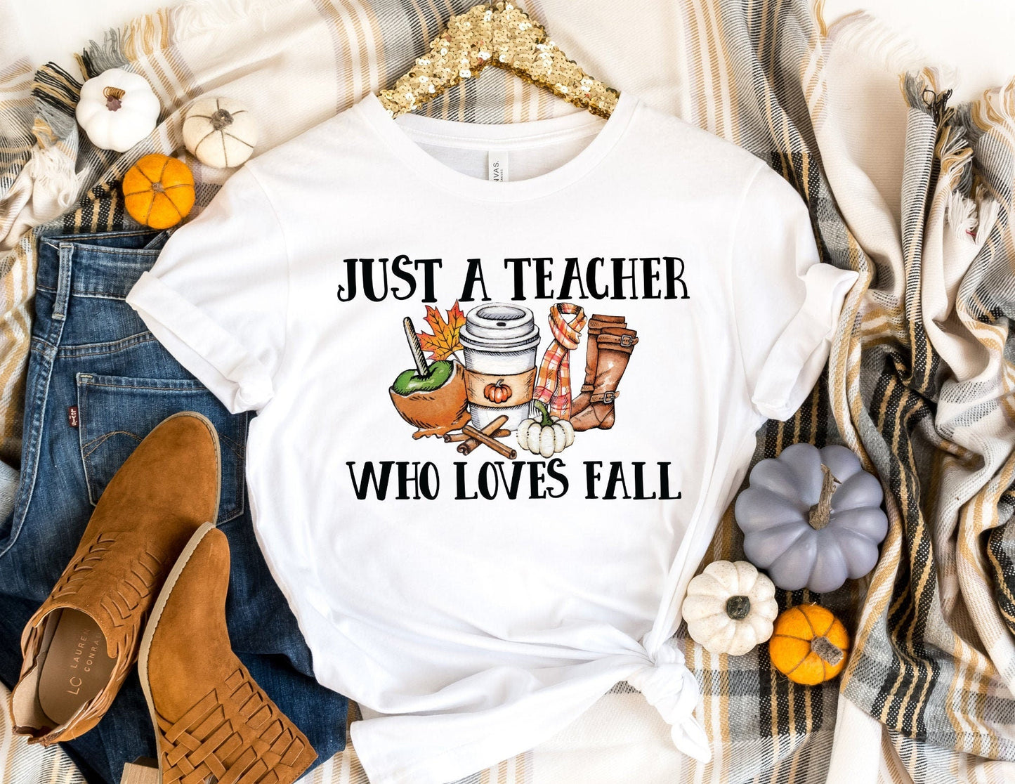 Just a Teacher Who Loves Fall - Fall Teacher Shirt