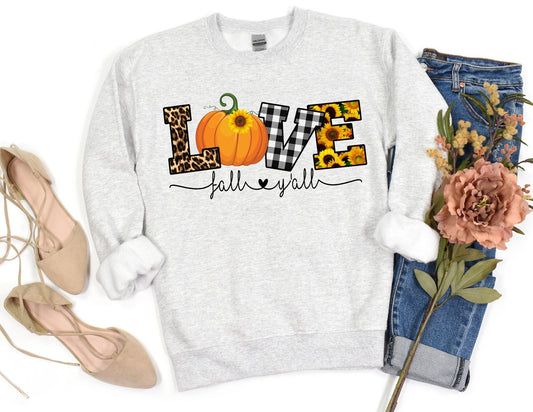 Love Fall Y'all Sweatshirt - I Love Fall Sweatshirt