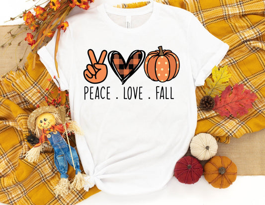 Peace Love Fall Pumpkin Shirt - Fall Pumpkin Shirt