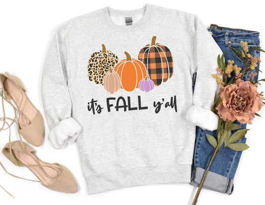 It's Fall Y'all Sweatshirt - Fall Pumpkin Sweatshirt