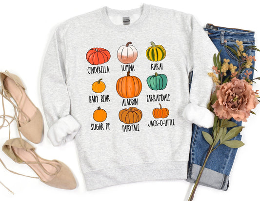 Pumpkin Varieties Sweatshirt - Fall Pumpkin Sweatshirt