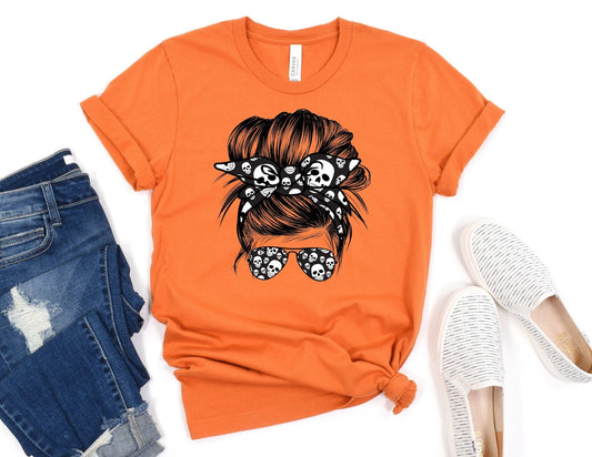 Skull Bandana Shirt - Mom Halloween Shirt