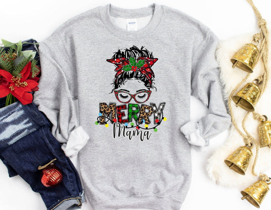 Merry Mama Sweater - Mom Christmas Sweatshirt