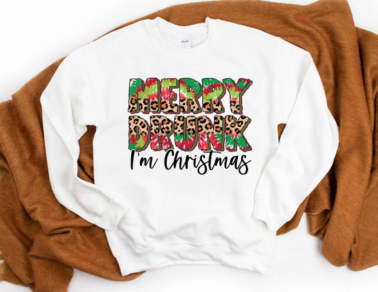 Merry Drunk I'm Christmas Sweatshirt - Funny Christmas Sweatshirt