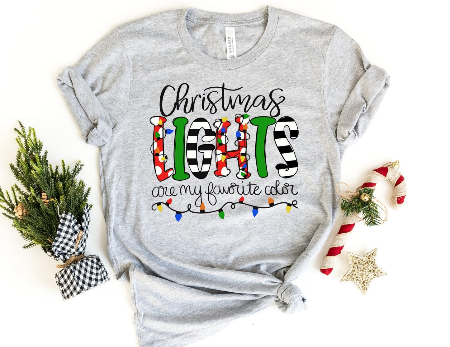 Christmas Lights are my Favorite Color Shirt - Christmas T-Shirt