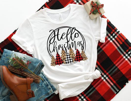 Hello Christmas Shirt - Christmas Tree T-Shirt