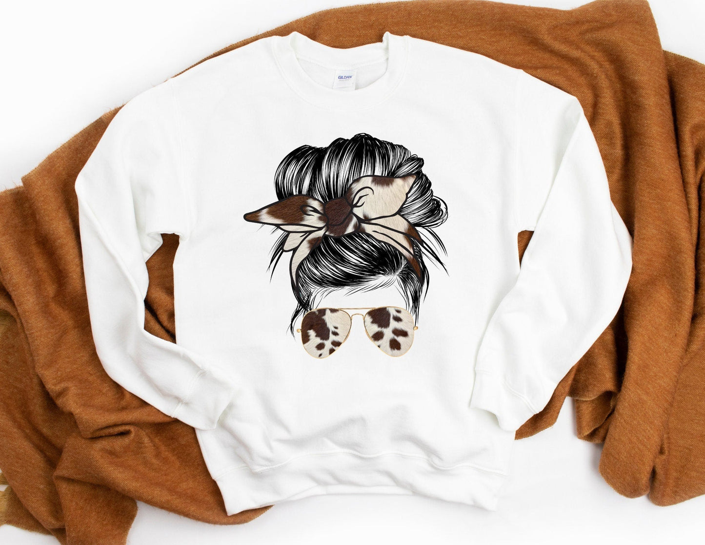 Brown Cow Hide Sweatshirt - Cow Hide Sweatshirt