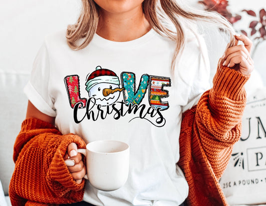 Love Christmas Snowman Shirt - Christmas Shirt