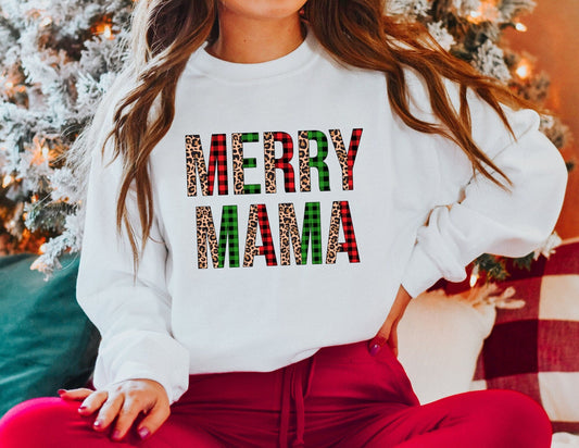 Merry Mama Sweater - Mom Christmas Sweatshirt