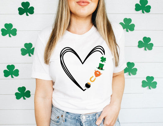 Shamrock Heart Shirt - St Patricks day Shirt